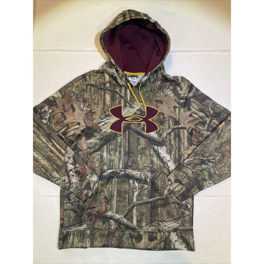 Under Armour Camouflage Hoodie Fleece Cold Gear Mens‎ Size M Camo Sweatshirt Gym